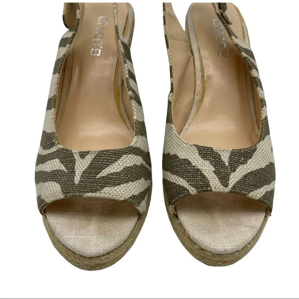 Chico’s Simone Zebra Espadrille Size 9